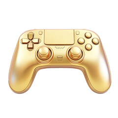 Golden sheen: modern gamepad device with a glossy, metallic finish