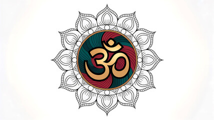 Fototapeta premium Om symbol mandala spiritual meditation design