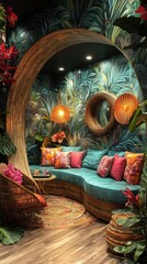 Tropical Getaway: Luxurious Bohemian Oasis in a Jungle Setting