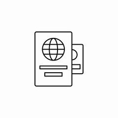 global passport icon sign vector