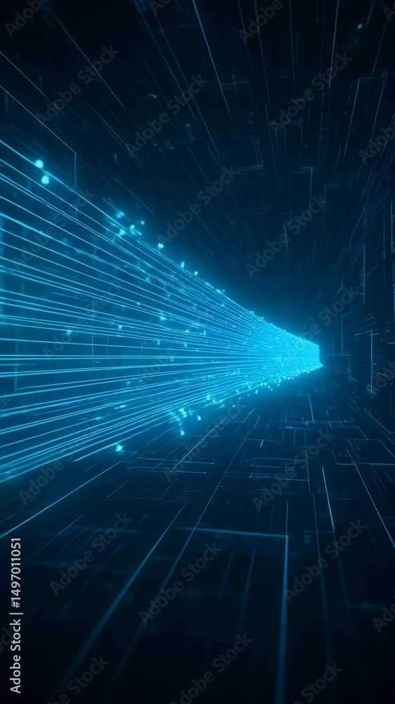 Poster experience the depth of a digital universe through vibrant illuminated pathways and intricate networ