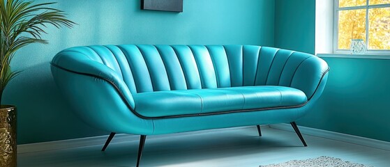 Teal Modern Sofa in a Chic Interior Design