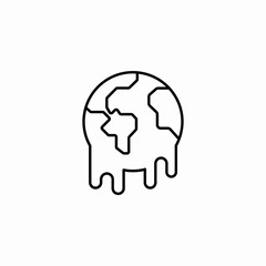 melting earth global icon sign vector