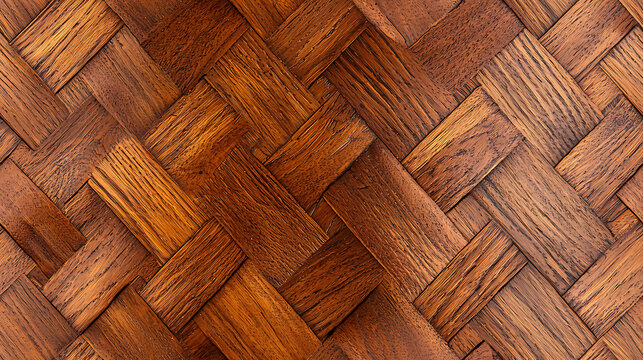 Wooden parquet floor pattern with warm brown tones and natural wood grain texture creating cozy atmosphere