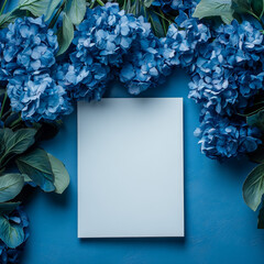 Elegant Hydrangea Arrangement on a Blank White Paper