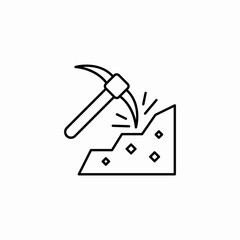 pickaxe mining earth icon sign vector