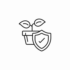 plant shield growth icon sign vector