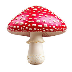 Amanita Mushroom: A vibrant red and white spotted mushroom, standing tall with its cap, captivates viewers