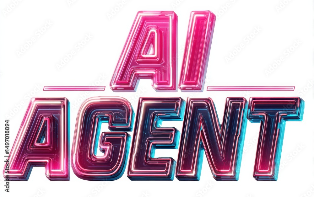 Poster creative effects and colorful design showcase an ai agent concept in a digital space