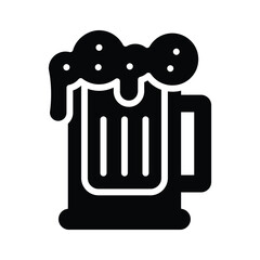 Trendy glyph icon showing a frosty beer mug