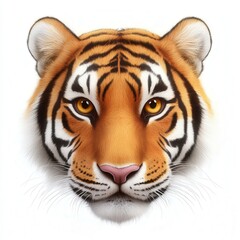 Obraz premium Close up illustration of a tiger isolated on a white background