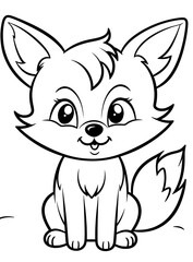 Obraz premium Cute baby arctic fox coloring page.