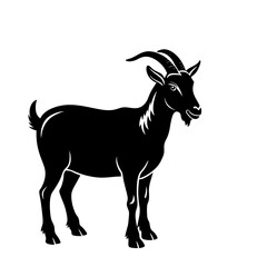 Fototapeta premium Silhouette Illustration Of Goat