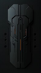 Abstract Futuristic Panel: Dark Tech, Sleek Design, 3D Render