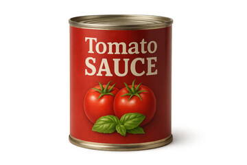 Tomato sauce can isolated on transparent background