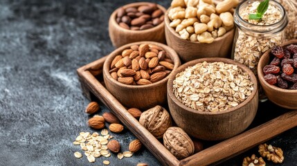 Assorted nuts and oats