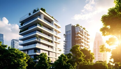 Fototapeta premium 高層ビル タワーマンション .