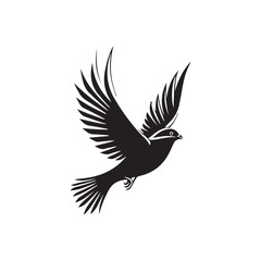 Vector illustration of flying dove silhouettes in various positions. These elegant bird shapes symbolize peace, freedom, and spirituality Vector illustration of flying dove silhouettes in various posi