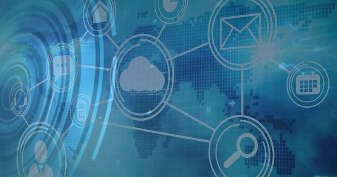 On start network icons pulsing rings, fading code, flickering backend, visualizing network activity