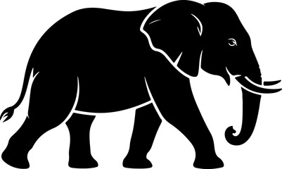  Elephant hand-drawn Flat vector illustration.