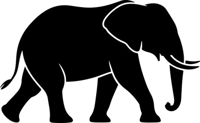  Elephant hand-drawn Flat vector illustration.