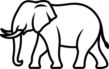  Elephant hand-drawn Flat vector illustration.