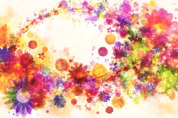 Colorful watercolor floral abstract background.