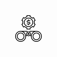 finance binoculars icon sign vector