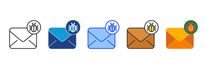 Spam Email Icon Set Multiple Style Collection