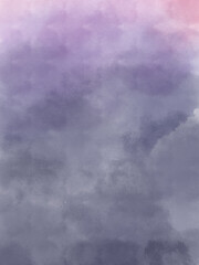 夜、マジックアワー、紫色のグラデーションがかかった背景、水彩画