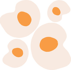 Collection of fried eggs in minimal watercolor style