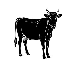 Silhouette Illustration Of Cow