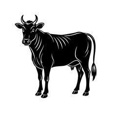 Silhouette Illustration Of Cow