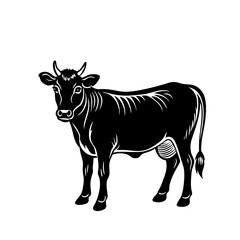 Silhouette Illustration Of Cow
