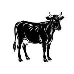 Silhouette Illustration Of Cow