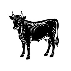 Silhouette Illustration Of Cow