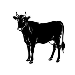 Silhouette Illustration Of Cow