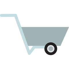 Illustration of a Gray Wheelbarrow