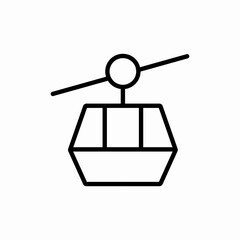 Cable car transport icon vector sign