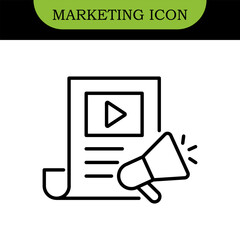 Digital Marketing Line Editable Icons set. Vector illustration in modern thin line style of online business related icons: advertisement, sales, content analysis, and more