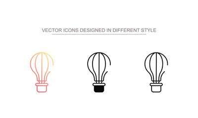 Hot Air Balloon icon design with white background stock illustration