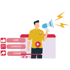 Man Broadcasting Through Video Media Player