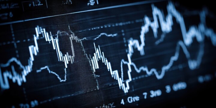 Abstrakte Finanzdaten-Visualisierung auf Bildschirm