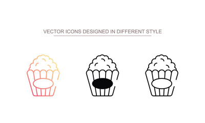Popcorn icon design with white background stock illustration