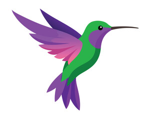 Obraz premium a vivid watercolor of a violet crowned hummingbird with its bright feathers