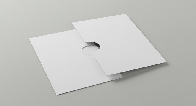 Mockup: White Square Card with Circle Cutout Packaging Design