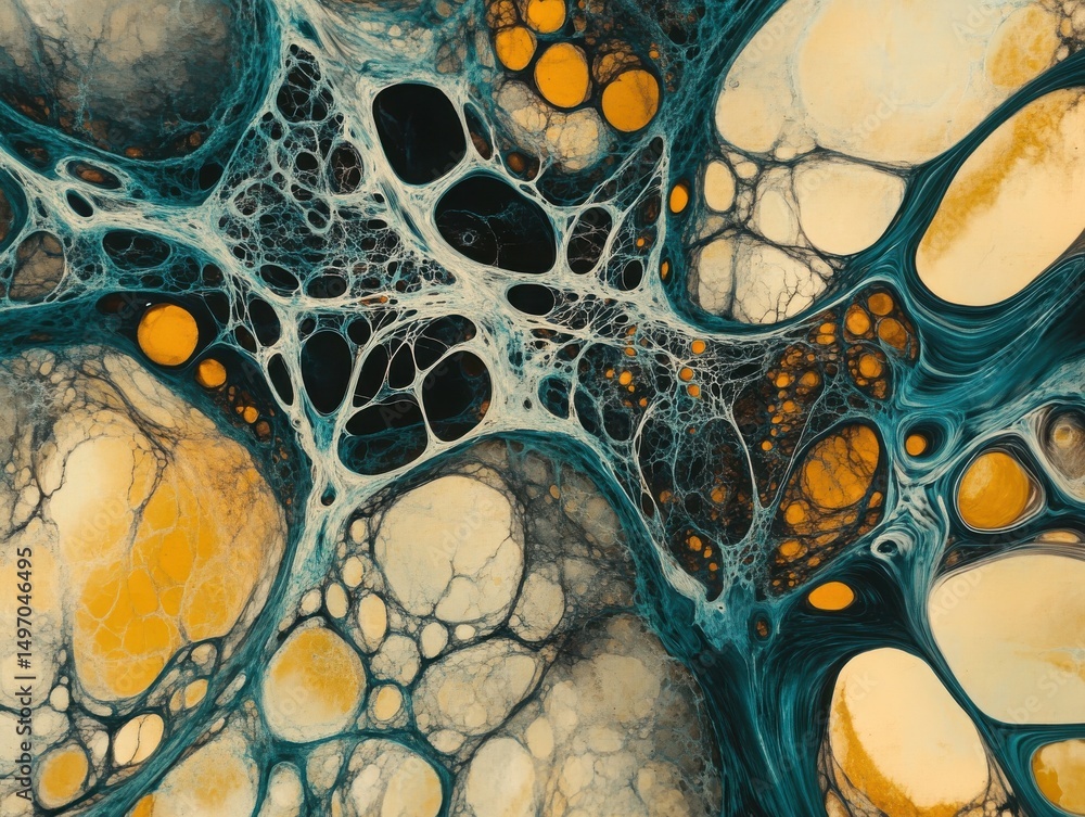 Poster futuristic concepts: neural networks evolving into captivating, interconnected digital forms.