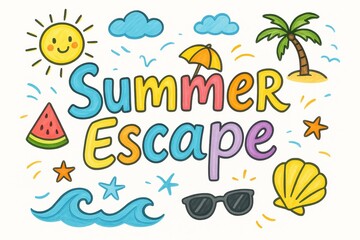 Cute text Summer Escape