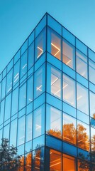 Modern Glass Building Architecture: A Stunning Corner View