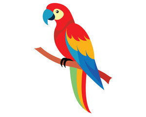 Fototapeta premium a colorful watercolor of a scarlet macaw with bright feathers